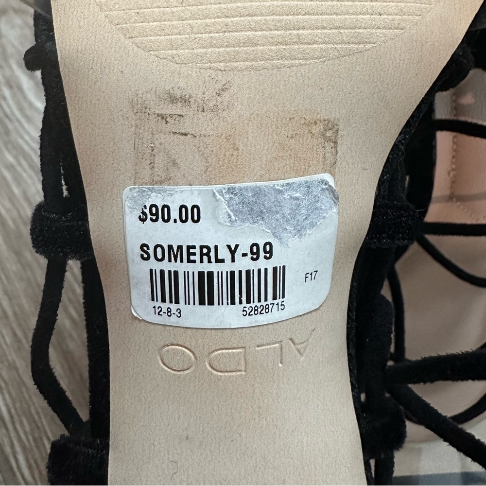 Aldo Somerly Lace Up Velvet heels - Picture 8 of 8